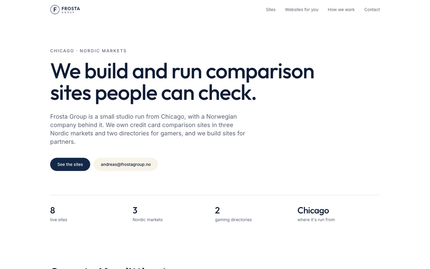Frosta Group homepage
